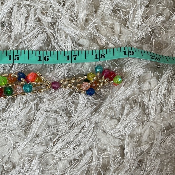 STATEMENT fringe necklace fun multi colored with gold accent - Picture 8 of 8